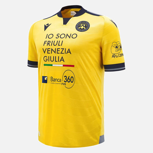 A 'shiny' yellow to recall the 1990s on the new Away Kit created by Macron for Udinese Calcio