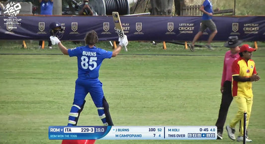 Joe Burns smacks century as Italy defeats Romania in must-win T20 World Cup qualifier