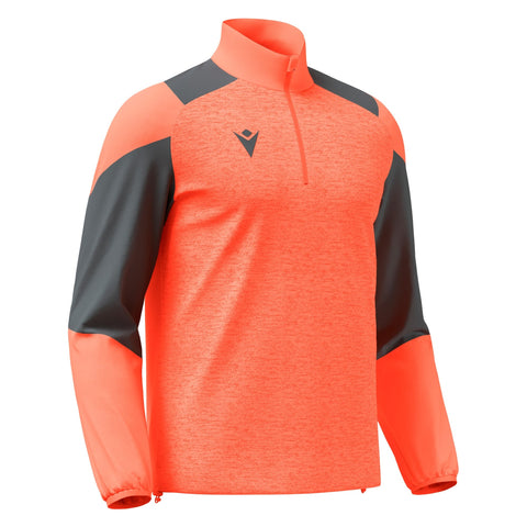 CUZCO 1/4 ZIP TOP NEON CORAL/ANTHRACITE