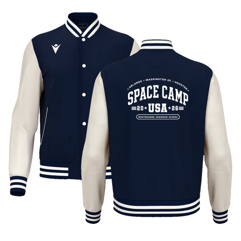 SPACECAMP FIDDLE VARSITY COLLEGE JACKET NAVY
